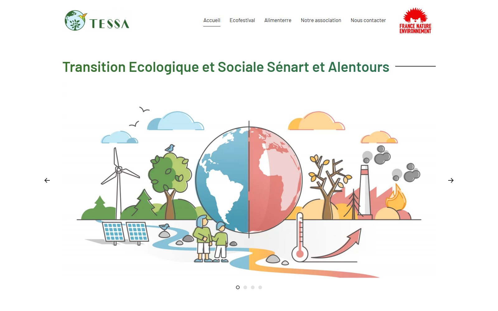 Capture du site internet La Transition