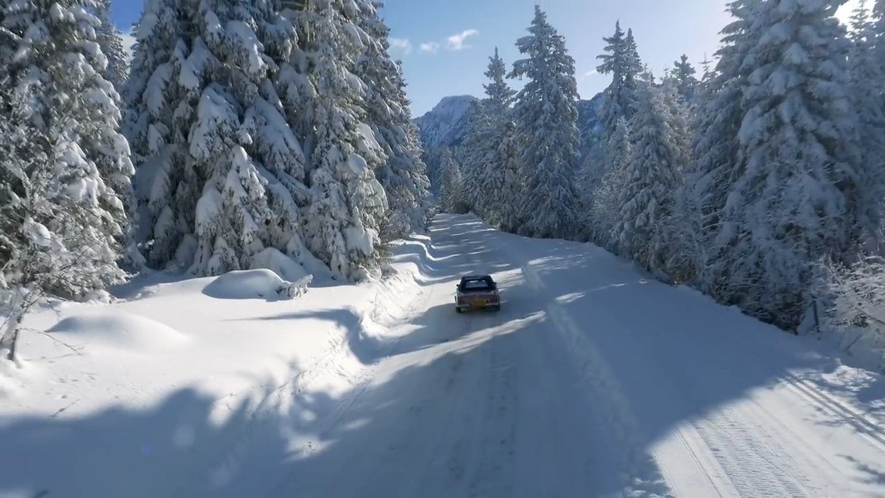 Film publicitaire Huawei tourné dans un paysage enneigé